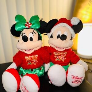 Disney Store Mickey Mouse And Minnie Mouse 16in Stuffed Plush Toy 2019-2020 NWOT